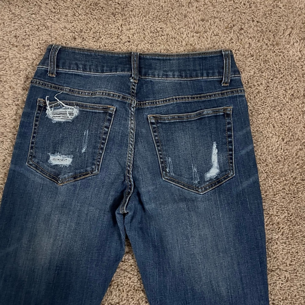 Daytrip Women's Dark Blue Distressed Skinny Jeans - Picture 12 of 12
